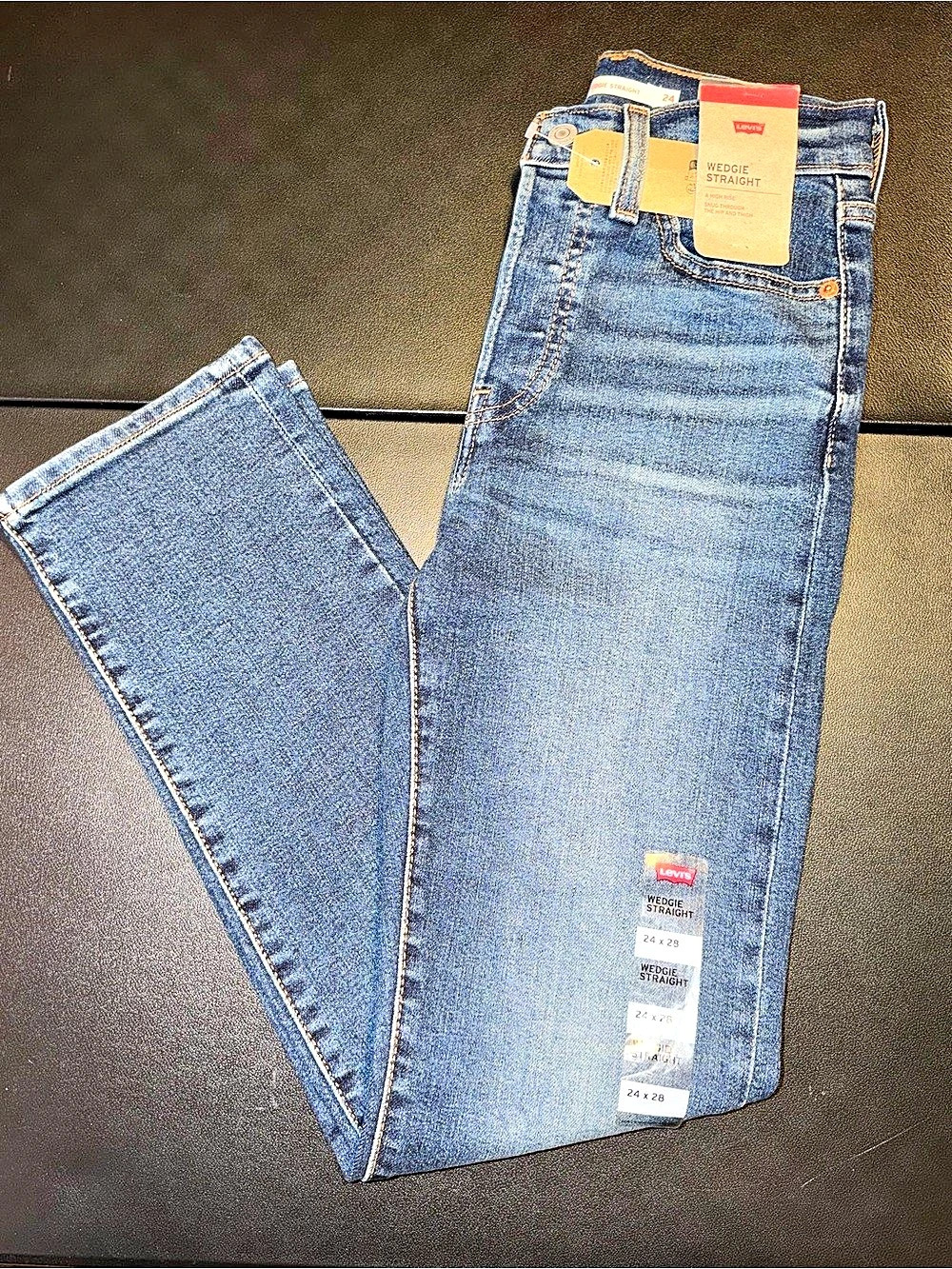 Levi's Wedgie Straight Jeans High Rise Jeans Blue Waist 24 x 28
